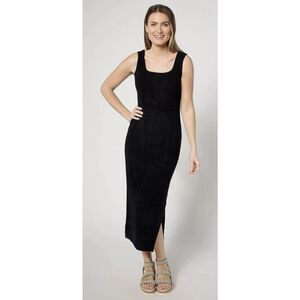 NWT Barefoot Dreams CozyChic® Ultra Lite® Rib Square Neck Midi Dress Medium